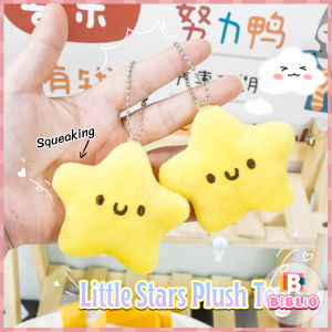 BIBLIO Little Stars Plush Toy Creative Keychain Cute Girl Squeaking Car Keys Doll