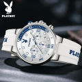 PLAYBOY แบรนด์แฟล็กชิปสโตร์นาฬิกาผู้ชายกีฬากันน้ําแฟชั่นควอตซ์นาฬิกาเรืองแสงมัลติฟังก์ชั่น dial 2025 นักเรียนเทปนาฬิกาลําลอง. 