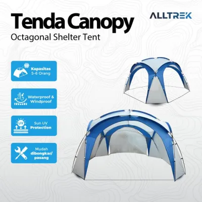 ALLTREK TENDA CANOPY POP UP OCTAGONAL SHELTER TENT OUTDOOR-Bumi Langkah