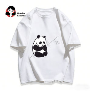T-Shirt for Ladies - 100% Cotton Casual Panda Print Affordable & In Stock