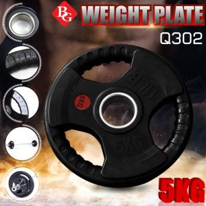 BG SPORT Rubberized Weight Plate Barbell Alat Olahraga Angkat Besi 5Kg Q302