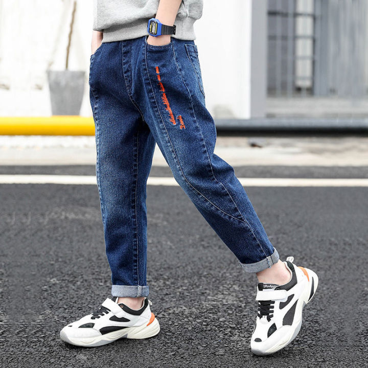 4-11Y Kids Boys Jeans Straight Denim Trousers Long Pants