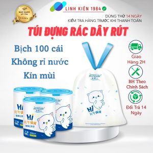 Cuộn 100 Túi Đựng Rác Có Dây Rút Minaier Sinh Học Tự Hủy Túi Rác Tự Hủy Chịu Nhiệt Bền Thân Thiện