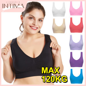 INTIMA XL-6XL Plus Size Bra for Women Seamless Sports Bra with Padded Big Size Bralette Beauty Back Push Up Brassiere Wireless Yoga Sleep Vest Underwear BH