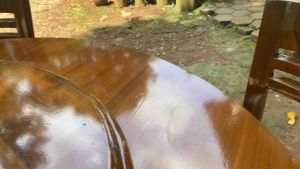 Bisa COD meja makan meja putar 6 kursi dan kaca