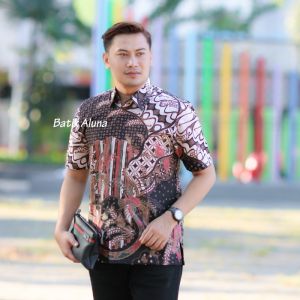 Kemeja Batik Pria Solo Premium Terbaru Baju Batik Pria Cowok Dewasa Lengan Pendek Mewah Katun PD09