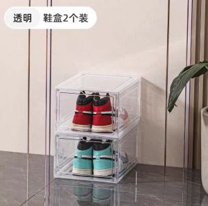 ~SG Seller~ Dustproof and Stackable Shoes Box Big Capacity Magnetic Shoe Organizer Stackable Storage Boxes Shoe Box Shoe Rack Shoes Case Sneakers Transparent Plastic Case Sneakers Showcase Sneakers Storage Box Sneaker Box Shoes Cabinet