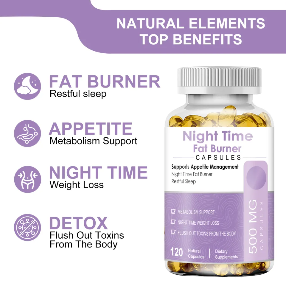 Beworths Night Time Fat Burner Pills - 120 Capsules Weight Loss Supplement With Appetite Suppressant-1250490