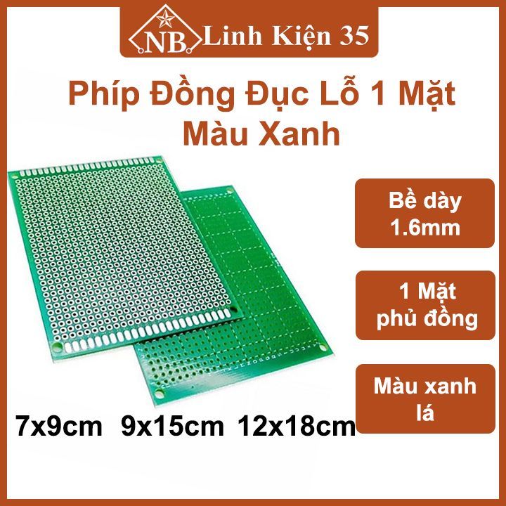 Phíp đồng đục lỗ PCB (xanh tốt) làm mạch thủ công | Lazada.vn