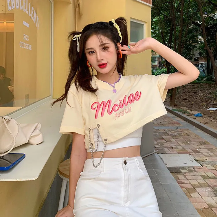 Korean Style Women Crop Shirts, Korean Women Shirt Crop Top