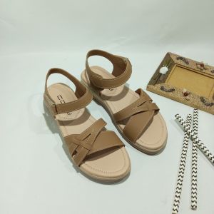 Sandal Wanita Kekinian Simpel Elegan Korean Style Murah dan Empu-Alium Series Cream