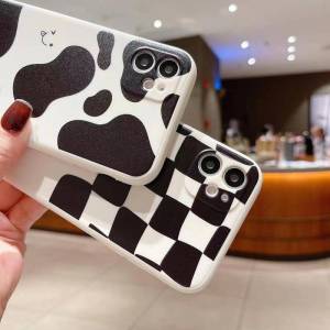 Candyy.case - เคสซิริโคนสกรีนลายวัวยิ้ม ขาวดำเคสโทรศัพท์มือถือ เคสTPU vivo y12s y20 y93 y91 y91i y3 y11 y12 y15 y17#978