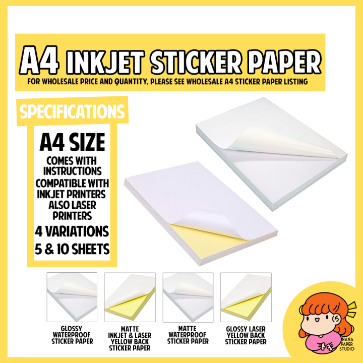 рџ ёрџ Sticker Paper A4 Size Waterproof Vinyl Glossy Matte Adhesive Free Normal Mail Nana Paper рџ ёрџ Sticker Paper A4 Size Waterproof Vinyl Glossy Matte Adhesive Free Normal Mail Nana Paper