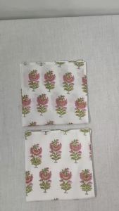 Double Layer Block Print Napkin Set of 4 100% Cotton Napkins Boho Table Dining Table Decoration Cocktail Washable Napkins for Dining Table Decoration