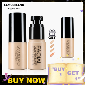 「Buy 1 Get 1」 LAMUSELAND Long-lasting 4 Colors Face Velvet Foundation Liquid