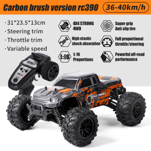 1/16 RC Off-road Car 4WD Carbon Brushe High Speed 40lm/h  Large Foot Climbing Vehicle 2.4G Electric Remote Control Car