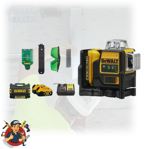 DEWALT เครื่องวัดระดับเลเซอร์ 3D/4D 12 เส้น 360° แสงเขียวคมชัด พร้อมขาตั้ง + แบตเตอรี่ 20V x2 ของแท้ ใช้งานได้ทั้งในร่มและกลางแจ้ง