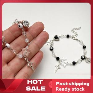 🚚【Local Express Delivery】🚚 New Trendy Y2K Couple Bracelets For Women Girl Hollow Pentagram Guitar Pendant Beaded Bracelet Friends Jewelry Gift