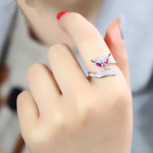 nhẫn hồ ly si bạc 925