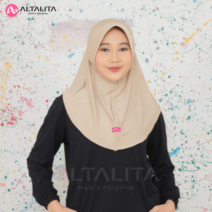 Altalita - Jilbab Instan Bergo Sport Jersey Premium Hijab Qiara Olahraga Instan Ukuran S Kerudung Sekolah Penguin Instan Menutup Dada pet Tebal