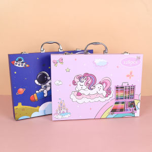 Crayon Set 113pc Koper Besi Pensil Warna Anak Sekolah Cat Air Kuas Alat Lukis Mewarnai Anak Blenda
