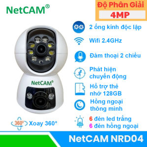 Camera WIFi NetCAM NRD02 4MP Ống Kính Kép (2MP + 2MP) Xoay 360 Độ Đàm Thoại 2 Chiều Theo Dõi Chuyển Động