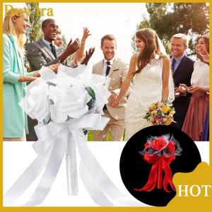 [Buytra] Bó Tay Cô Dâu cầm hoa Hồng Nhân Tạo bó hoa lụa trang trí phù dâu