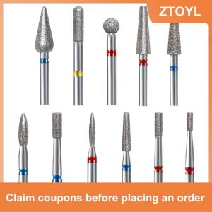 【ZTOYL】 Kim Cương Móng Tay Khoan Bits lớp biểu bì làm sạch móng chân móng tay Remover Công cụ