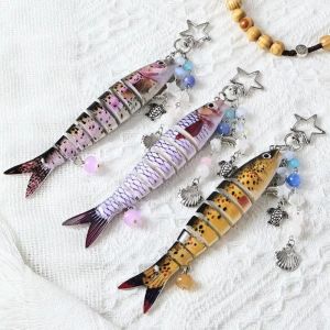 NOVELLEO Bionic Design Handmade Fish Keychains High-precision Phone Lanyard Artificial Fish Pendant Personality Lifelike Fish Bait Lanyard Jewelry Gift