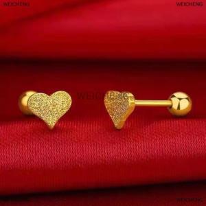 [COD] WEICHENG 2pcs Fashion Stainless Steel Frosted Four-leaf Clover Stud Earrings For Women Hypoallergenic Screw Cartilage Helix Earrings Gifts