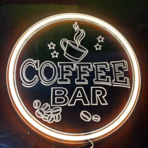 ป้ายไฟ ป้ายไฟร้าน ป้ายไฟตัวอักษร ป้ายไฟวิ่ง ป้ายไฟled ป้ายไฟกาแฟ ป้ายไฟCoffee-BAR สีวอมไวน์(650บาท)