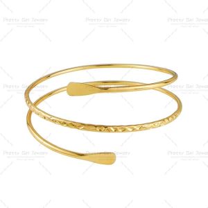 Alloy Spiral Armband Swirl Upper Arm Cuff Armlet Bangle Bracelet Egyptian Costume Accessory For Women gold-plated Silver Color