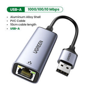 UGREEN Bộ chuyển đổi 100Mbs / 1000Mbs USB Ethernet Adapter Card mạng USB 3.0 sang USB RJ45 Lan cho PC Windows 10 Xiaomi Mi Box 3 / S Nintendo Switch Ethernet USB
