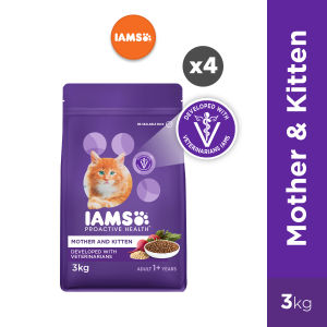 IAMS Proactive Health Premium Mother And Kitten Cat Food in Chicken Flavor 3kg (4-Pack)