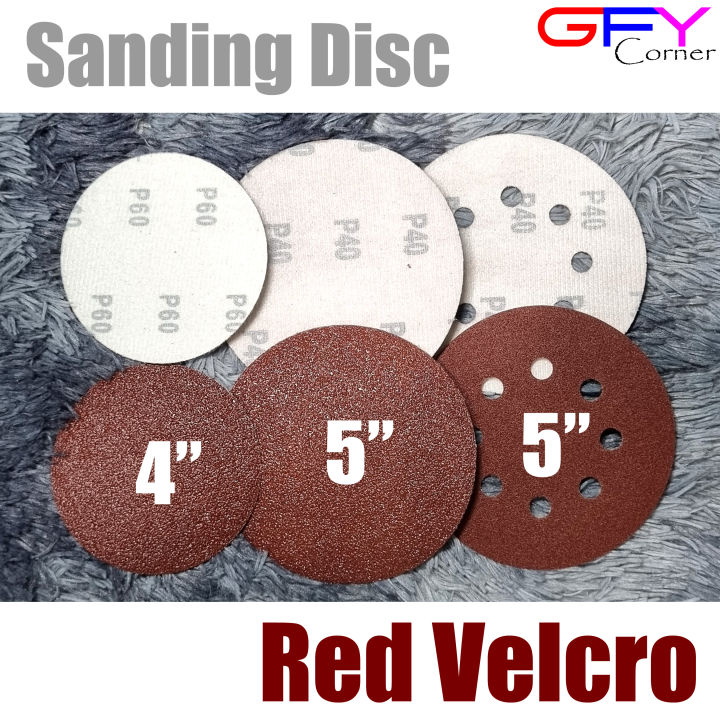 10 pieces Red Velcro Sanding Disc Aluminum Oxide Hoop and Loop Sanding