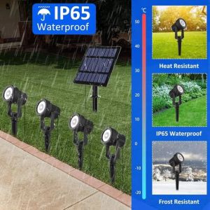 PICKIT IP65 Solar Landscape Lights 4 In 1 Solar Powered Waterproof Solar Light Decoration Rotatable Landscape Light Stake Garden