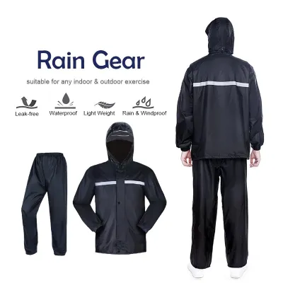 CBLUE Motorcycle Raincoat Suit Unisex Waterproof Camping Hiking Fishing Raincoat Poncho Rain Coat for Electric Bicycle