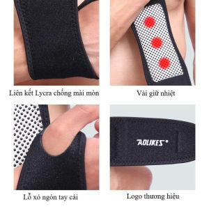Băng Quấn Cổ Tay Đá Tự Nóng AOLIKES 1030 Xỏ Ngón Freesize - Đai Bảo Vệ Cổ Tay Từ Tính Tự Làm Nóng Khi Cử Động Cho Nam Nữ