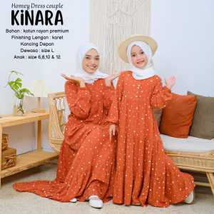 HOMEY DRESS KINARA COUPLE - GAMIS COUPLE IBU DAN ANAK BAHAN KATUN RAYON PREMIUM - BEST SELLER BISA COD