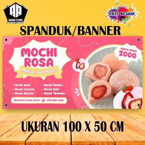 Spanduk Banner MOCHI ROSA UKURAN 100X50 BISA REQUEST