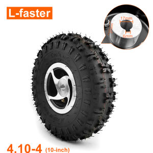 4.10-4 Pneumatic Off-road Tire 10 Inch Wheel 17mm Axle Hole For DIY Electric Wheelchair Motor Lawnmower Trolley Cart