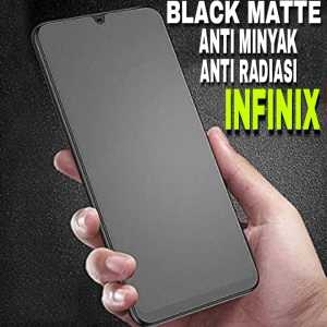 TEMPERED GLASS KACA BLACK MATTE (iNFiNiX) HOT 9 PLAY/HOT 10 PLAY/HOT 11 PLAY/HOT 8/ANTI MINYAK FULL