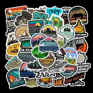 [COD] Man YingLie 50 PCS Camping Landscape Stickers Outdoor Adventure Climbing Waterproof Sticker