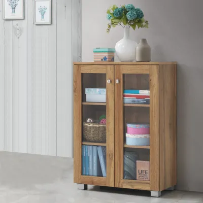 Furniture Direct AWANA/ UNITI 2 glass door storage cabinet kabinet buku- 2 colors