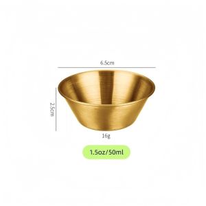 JAYQQ 1.5 Oz Capacity Sauce Cups Reusable Stainless Steel Dipping Bowls Durable Mini Size Condiment Ramekins For Ketchup Mustard