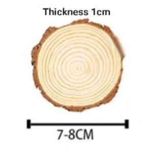 3PCS Unfinished Natural Wood Slices Pine Wood Round Tree Bark Log Disc Coaster Vase Craft Rustic Wedding