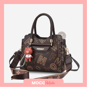 Amanda Bag - MOCO Muda Fashion Tas Hand Bag Jinjing Kuliah Wanita dengan Bag Charm Beruang Elegan dan Trendy H5