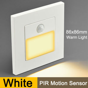 LED Night Lamp Sensor Intelligent Wall Light Recessed Control+PIR Motion Footlight for Staircase Step Ladder Bedroom 180-240V
