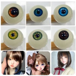 LUMINOU 1pair with 3 Dimensional Fitting Eye Acrylic Fake Eyes Eyeballs 20mm 10 Styles DIY Doll Making Crafts Silicone Doll Simulation Eyeballs For BJD Doll