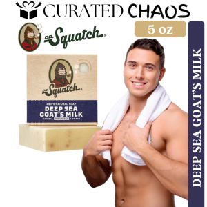 Dr. Squatch Deep Sea Goat’s Milk Soap 5oz – Moisturizing Oatmeal Bar for Men | Medium Grit Natural